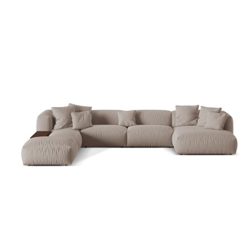 Colțar modular bej (cu colț pe partea stângă /în formă de "U") Martina – Micadoni Home