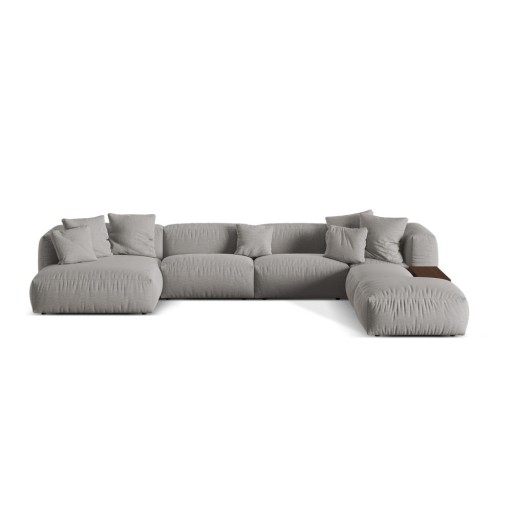 Colțar modular gri deschis (cu colț pe partea dreaptă/în formă de "U") Martina – Micadoni Home