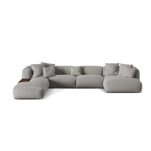 Colțar modular gri deschis (cu colț pe partea stângă /în formă de "U") Martina – Micadoni Home