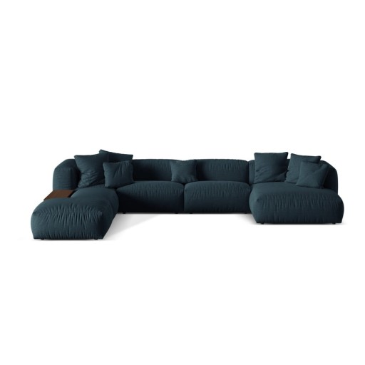 Colțar modular albastru închis (cu colț pe partea stângă /în formă de "U") Martina – Micadoni Home