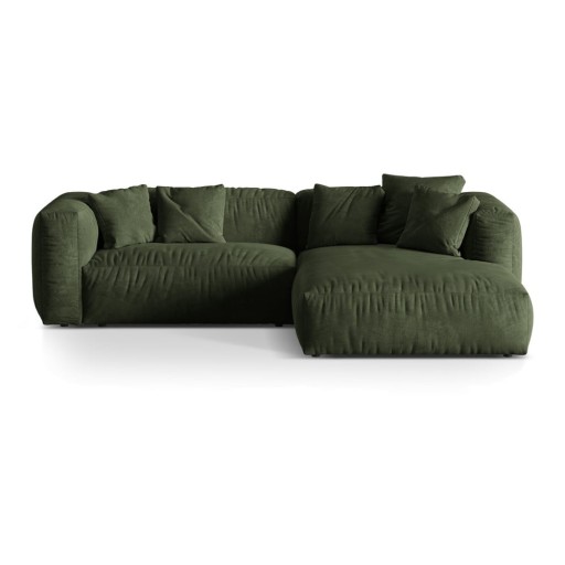 Colțar modular verde cu tapițerie din catifea (cu colț pe partea dreaptă/cu șezlong) Martina – Micadoni