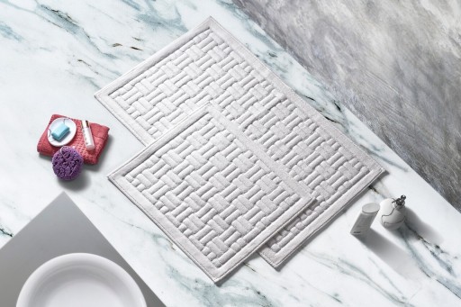 Set covorase de baie 2 piese, Alanur Home, Cottonkt 000010, Bumbac, Crem