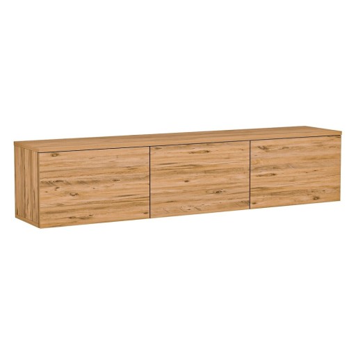 Comodă TV în culoare naturală cu aspect de lemn de pin 160x35x32 cm Neon – Kalune Design