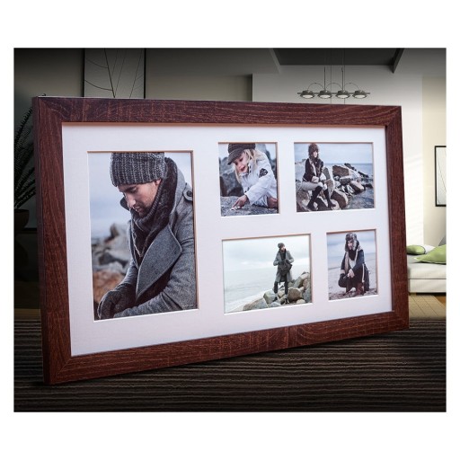 Ramă foto pentru 5 fotografii Styler Narvik, 27 x 51 cm, maro închis