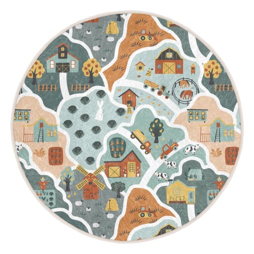 Covor de joacă pentru copii lavabil ø150 cm Farmer's Life – Mila Home