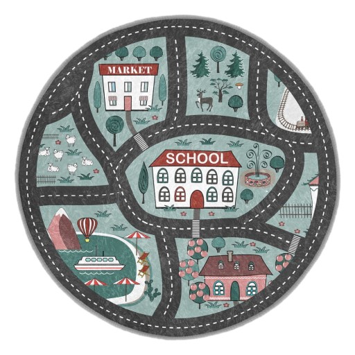 Covor de joacă pentru copii lavabil ø80 cm Happy Neighbourhood – Mila Home