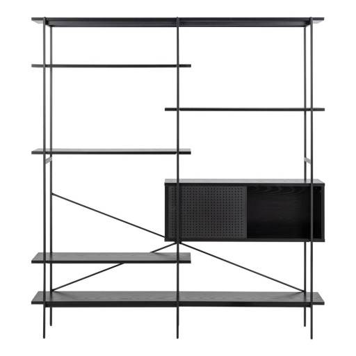 Bibliotecă neagră 172x188x27 cm Angus – Actona