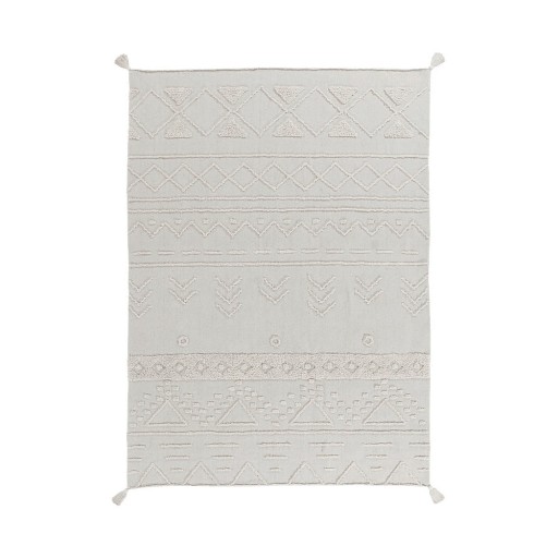 Covor alb lavabil/țesut manual din bumbac 120x160 cm Tribu Natural – Lorena Canals
