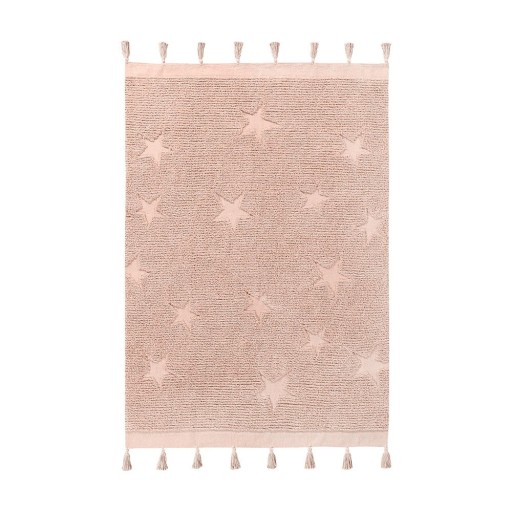 Covor pentru copii roz lavabil/țesut manual din bumbac 120x175 cm Hippy Stars Vinatge Nude – Lorena Canals