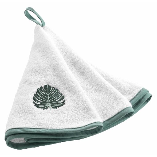 Prosop alb/verde din bumbac frotir 60 cm Ardenia – douceur d'intérieur