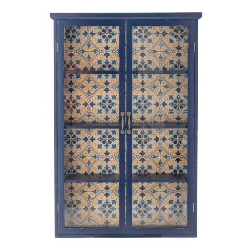 Vitrină albastră din lemn de brad 81x122x22 cm Hazem – Bloomingville