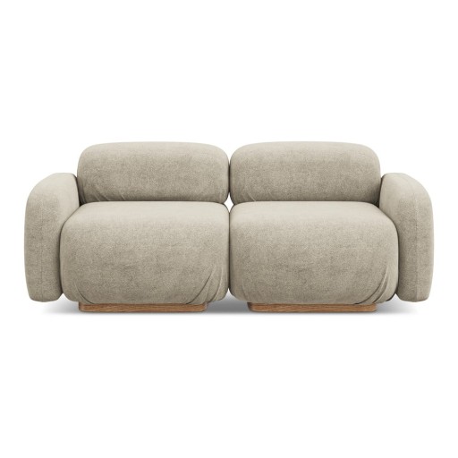Canapea modulară bej cu tapițerie din țesătură bouclé 190 cm Ailani – Makamii