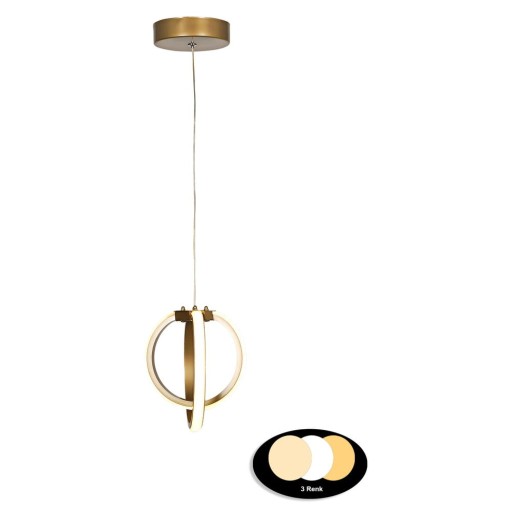 Lustră bronz LED din metal ø 25 cm Sezen – Squid Lighting