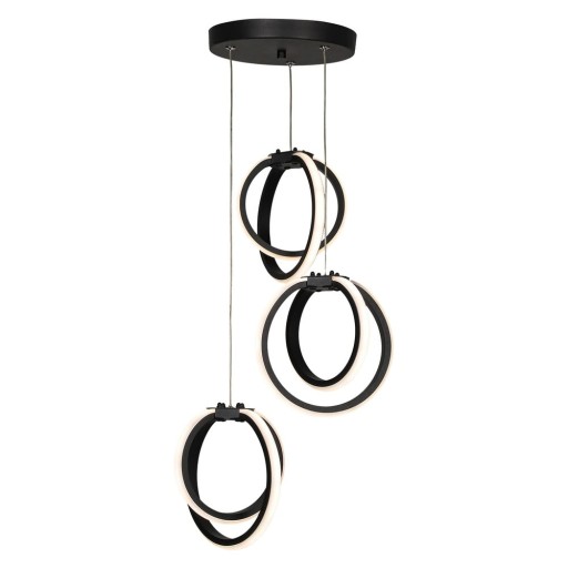 Lustră neagră LED din metal ø 20 cm Sezen – Squid Lighting