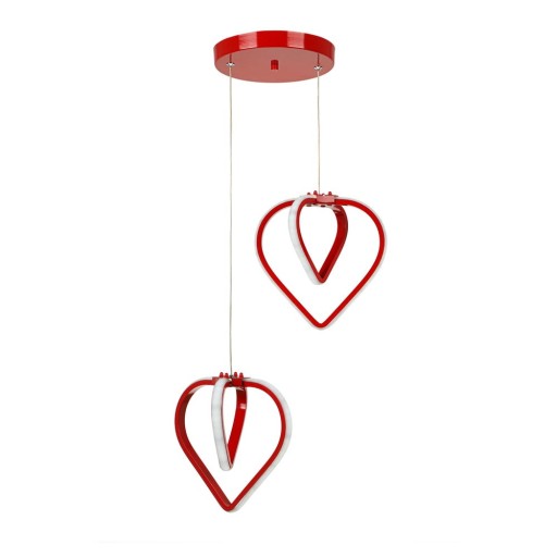 Lustră roșie LED din metal ø 20 cm Sevinc – Squid Lighting