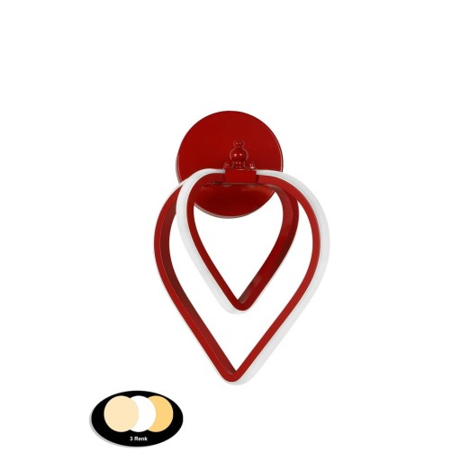 Aplică de perete roșie LED din metal Sevinc – Squid Lighting