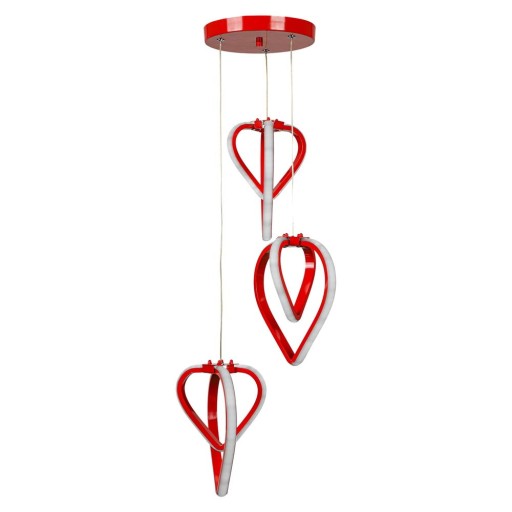 Lustră roșie LED din metal ø 20 cm Sevinc – Squid Lighting