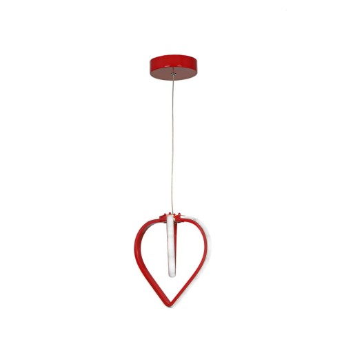 Lustră roșie LED din metal ø 22 cm Sevinc – Squid Lighting