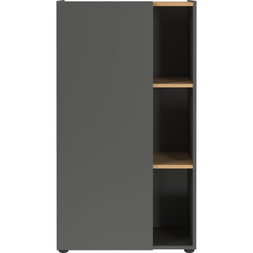 Bibliotecă gri antracit cu aspect de lemn de stejar 61x110x34 cm Adrano – Germania