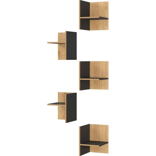 Raft suplimentar gri-antracit/în culoare naturală 5 buc. cu aspect de lemn de stejar Podium – Germania