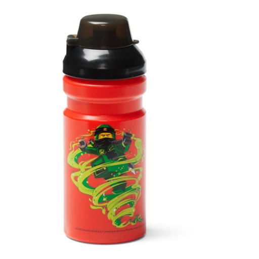 Sticlă pentru apă cu capac negru LEGO® Ninjago, 390 ml, roşu