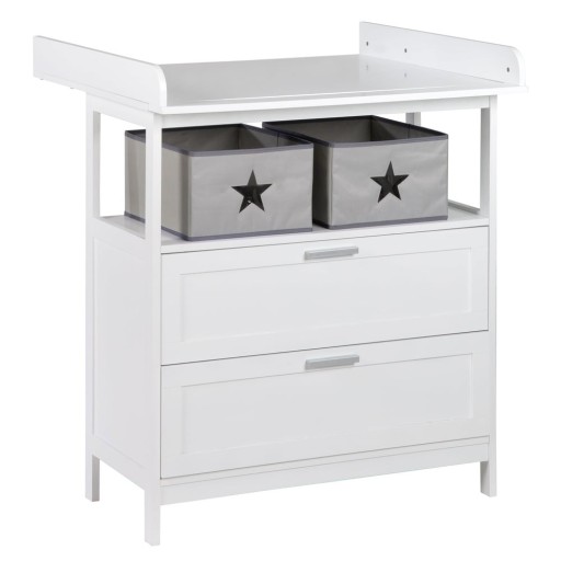 Comodă de copii albă cu masă de schimbat 75x100x87 cm Hamburg – Roba