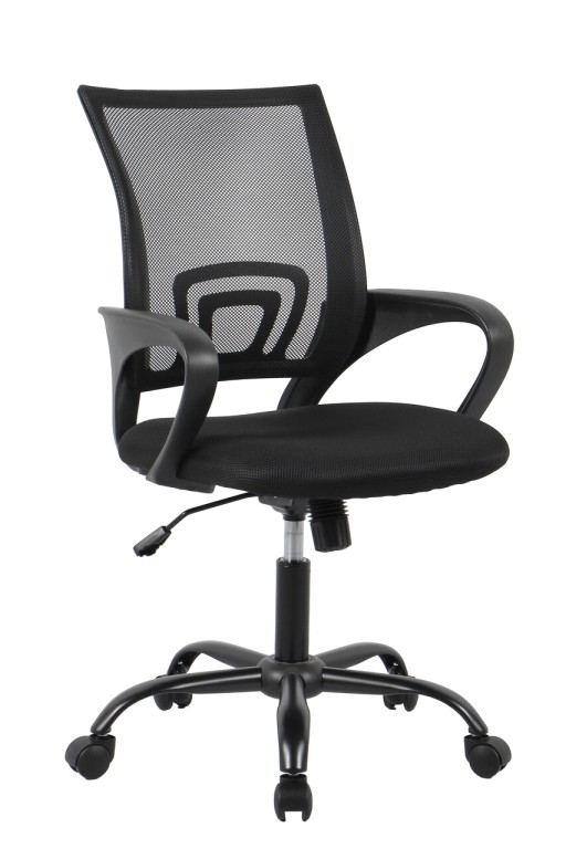 Scaun de birou Jerez, Bizzotto, 54x49x92.5 cm, otel/mesh din poliester, negru