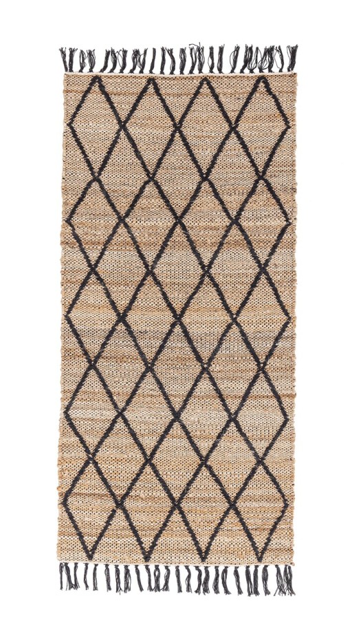 Covor Shaila, Bizzotto, 70x140 cm, iuta, natural/negru