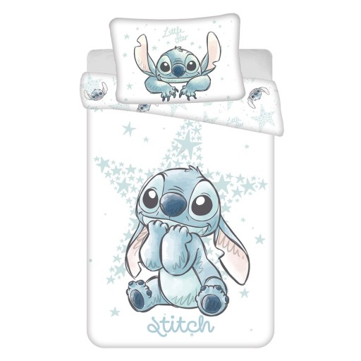 Lenjerie de pat pentru copii albă din bumbac pentru pătuț 100x135 cm Lilo and Stitch "White Star" – Jerry Fabrics