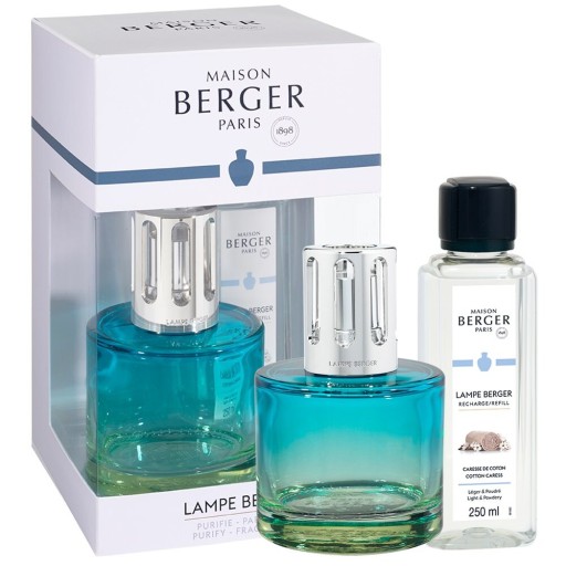 Set Maison Berger lampa catalitica Pure Blue-Nude cu parfum Caresse de Coton