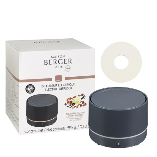 Difuzor electric fara fir Maison Berger Nomade Gris cu rezerva ceramica Poussiere d'Ambre