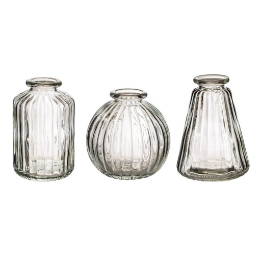 Set 3 vaze de sticlă Sass & Belle Bud, transparent