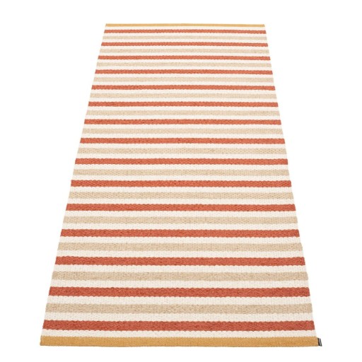 Covor tip traversă pentru interior și exterior cărămiziu/crem 85x200 cm Teo Brick – Pappelina