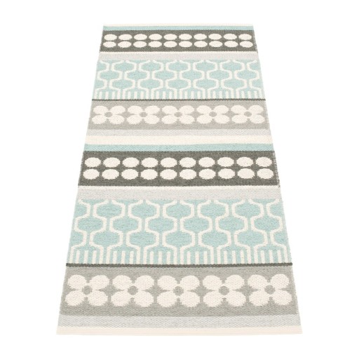 Covor tip traversă pentru interior și exterior gri/turcoaz 70x180 cm Asta Pale Turquoise – Pappelina