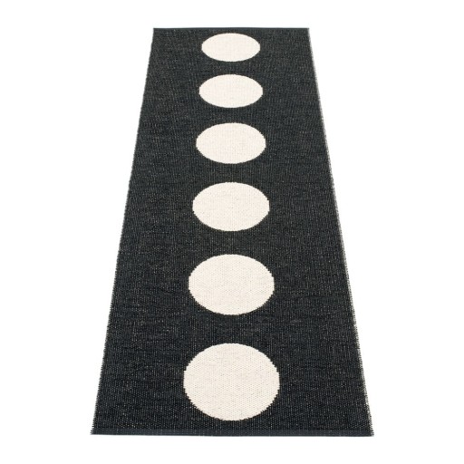 Covor tip traversă pentru interior și exterior alb-negru 70x225 cm Vera Black – Pappelina