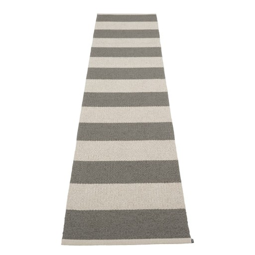 Covor tip traversă pentru interior și exterior gri antracit/crem 70x300 cm Bob Charcoal Linen – Pappelina
