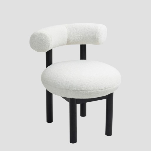 Scaun Pacis, Homla, 65.5x59.5x75.5 cm, lemn/MDF/poliester, ecru/negru