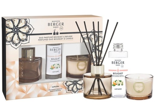 Set Maison Berger mini Duo Eternity Nude cu difuzor + parfum 90ml + lumanare parfumata 80g Lady Flower