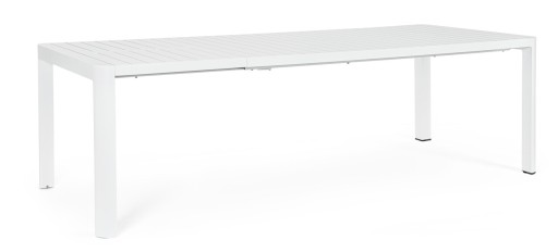 Masa extensibila pentru gradina/terasa Kiplin, Bizzotto, 180-240x100x77.5 cm, aluminiu, alb