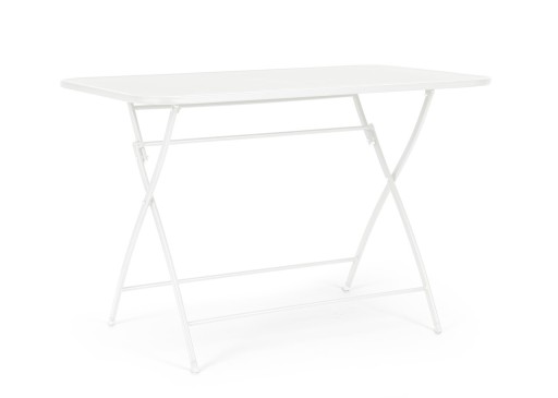 Masa pentru gradina Yvonne, Bizzotto, pliabila, 110x70x72 cm, otel, invelis e-coating, finisaj mat, alb