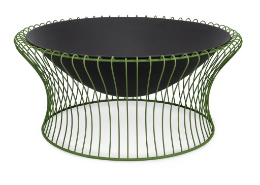Semineu aer liber Brazier Maylis, Bizzotto, D78x34.5 cm, otel, verde