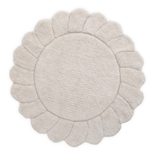 Covor pentru copii crem lavabil țesut manual din bumbac ø110 cm Gabrielle – Nattiot