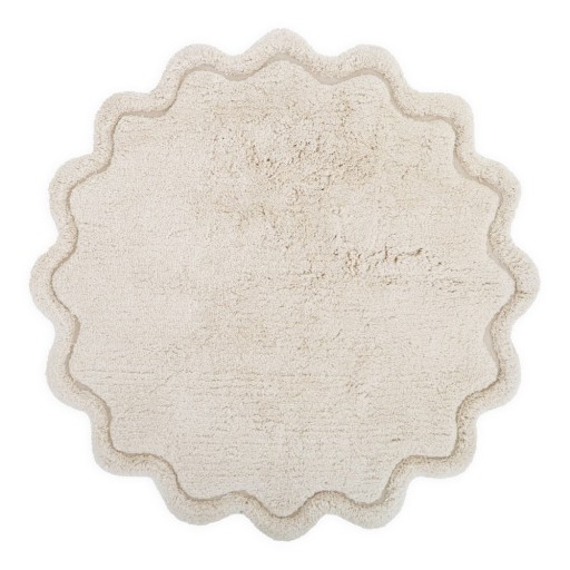 Covor crem lavabil țesut manual rotund din bumbac ø 110 cm Sweet April Ecru – Nattiot