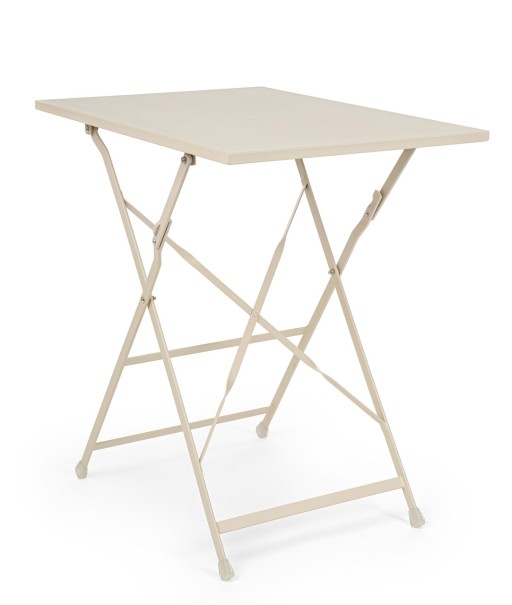 Masa pentru gradina Yasmin, Bizzotto, pliabila, 50x70x71 cm, otel, invelis e-coating, finisaj mat, sampanie