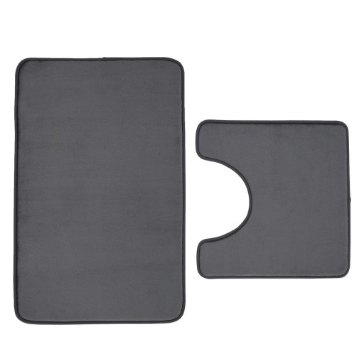 Covorașe de baie gri-închis pentru WC 2 buc. din spumă cu memorie 50x80 cm Anti-Bacterial – Catherine Lansfield