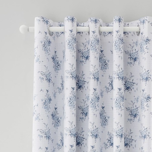 Draperii albe-albastre 2 buc. 168x229 cm Lucie Floral Frill – Catherine Lansfield