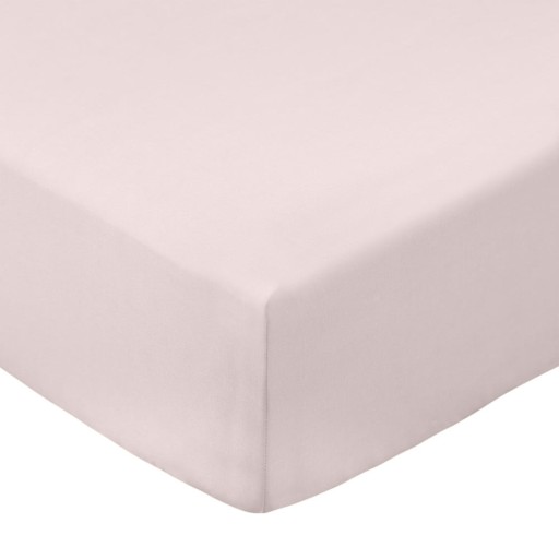 Cearceaf roz din bumbac percal cu elastic 185x200 cm Cotton Percale – Bianca