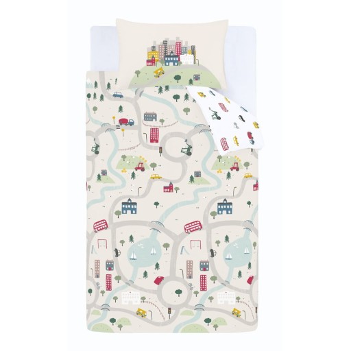 Lenjerie de pat pentru copii alb-bej din bumbac pentru pat de o persoană 135x200 cm Transport – Bianca