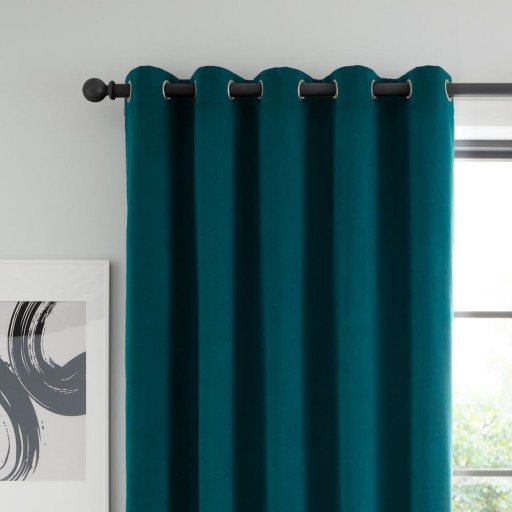 Draperie turcoaz blackout/termoizolantă 168x213 cm cu prindere la ușă Wilson – Catherine Lansfield