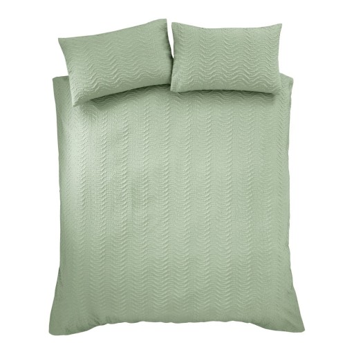 Lenjerie de pat verde pentru pat dublu 200x200 cm Heatset Wave – Catherine Lansfield